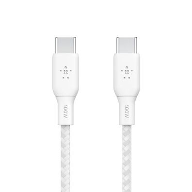 Belkin BOOST CHARGE USB-C/USB-C Kabel, bis 100 W, 3m, weiß