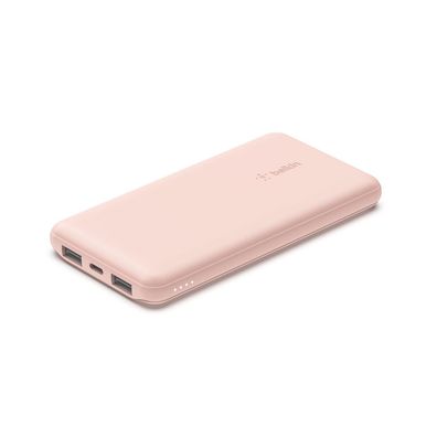 Belkin BOOST CHARGE Powerbank, 10.000mAh 12W, USB-A und -C, rosa