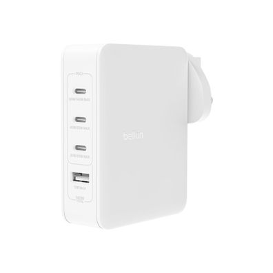 Belkin 140 Watt 4-Port GaN Ladegerät mit UK, EU, US Stecker