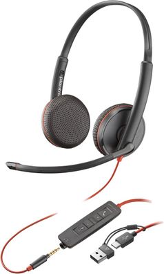 Poly Headset Blackwire C3225 Stereo USB-C/A und 3,5 mm