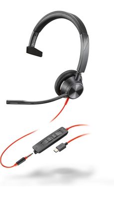 Poly Headset Blackwire C3315 Mono USB-C/A und 3,5 mm