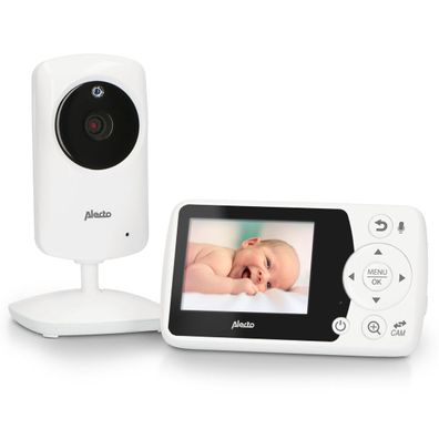 Alecto DVM-64 - Babyphone mit Kamera, 2.4Zoll-Farbdisplay, weiß