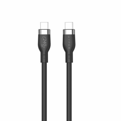 Hyper 1M Silicone 240W USB-C Charging Cable, Black