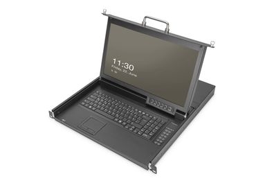 Digitus 17Zoll HD LCD KVM-Konsole, 8 HDMI-Anschlüsse, US-Tastatur