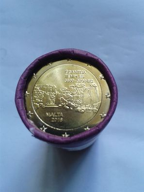Sichtrolle 25x2 euro 2016 Malta Gigantija Temples Rolle