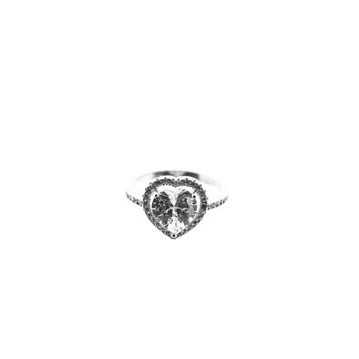 Ring mit Steinen Herzförmig aus Silber 925 Silberring elegantes Damenaccessiore