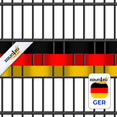 zaun|zu Sichtschutzstreifen Deutschland Farben EM 2024 für Doppelstabmattenzaun