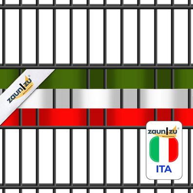 zaun|zu Sichtschutzstreifen Italien Farben EM 2024 für Doppelstabmattenzaun