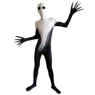 Herren Kostüm Geist Alien Horror Gr.M Jumpsuit Einteiler Halloween (Gr. M)
