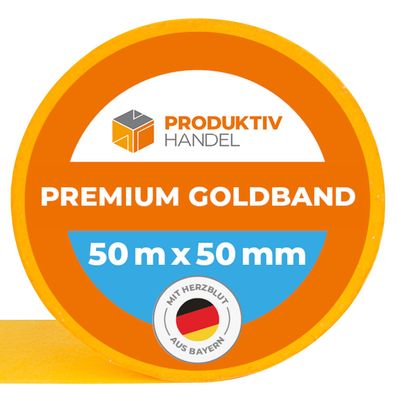 Premium Goldband 50mm x 50m Klebeband Malerkrepp Abdeckband Kreppband abkleben