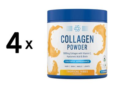 4 x Applied Nutrition Collagen Powder (165g) Tropical Vibes