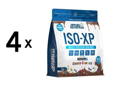 4 x Applied Nutrition Iso-XP (1000g) Choco Candies