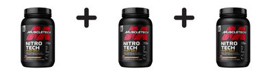 3 x Muscletech Nitro Tech 100% Whey Gold (2lbs) Double Rich Chocolate