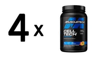 4 x Muscletech Performance Series Cell-Tech (2,5lbs) Tropical Citrus Punch