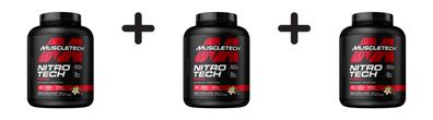 3 x Muscletech Performance Series Nitro-Tech Ripped (4lbs) French Vanilla Swirl