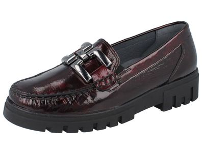 Waldläufer H- Serena Damen Slipper Halbschuhe rot brunello Taipei Lackleder