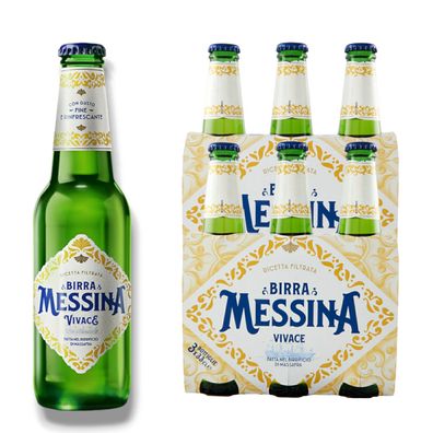 Birra Messina Vivace - gefiltertes Lager aus Italien mit 6 x 0,33 L 4,5% Vol