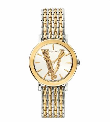Versace VERI00720 Virtus white silver gold Stainless Steel Women's Watch NEW