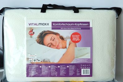 Kopfkissen Komfortschaum 60 x 40 Aloe-Vera VITALmaxx Schlafkissen NEU