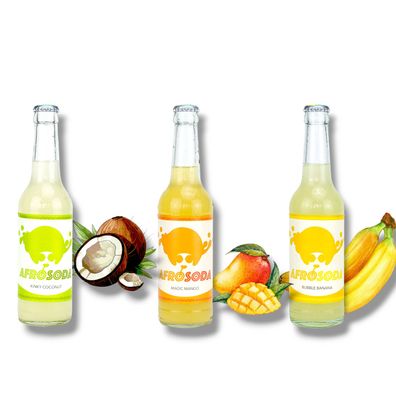 Neu! Afrosoda Mix - Kinky Coconut, Magic Mango & Bubble Banana 24 x 0,33l