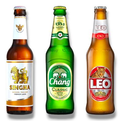 Entdecke Thailand - Singha Lager, Chang Classic & Leo Lager Beer 24 x 0,33 L