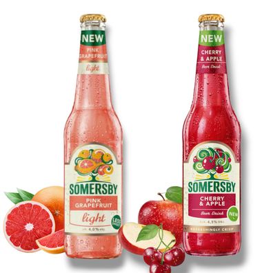 Neu! Somersby Pink Grapefruit light l & Somersby Cherry Apple 24 x 0,4l