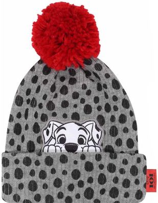 Disney 101 Dalmatiner Beanie Mütze mit Bommel - Offizielle Disney Mützen Caps Kappen