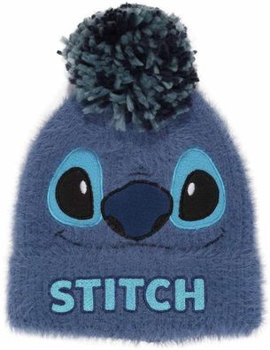 Disney Stith Beanie Mütze mit Bommel - Offizielle Lili & Stitch Mützen Caps Kappen