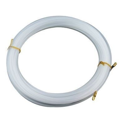 15m Einziehband mit Suchfeder Weiß Plastikfiziert Flexibel Elektrik Draht Kabel