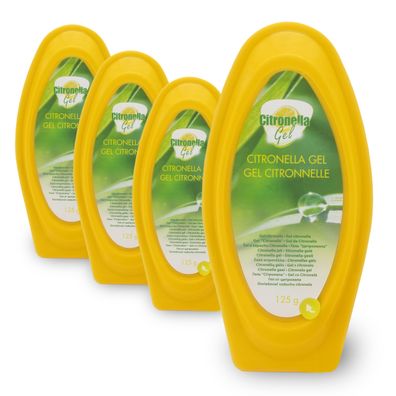 Citronella Duftgel 125g - 4er Pack - Zitronen Raum Duft Aroma Gel Lufterfrischer