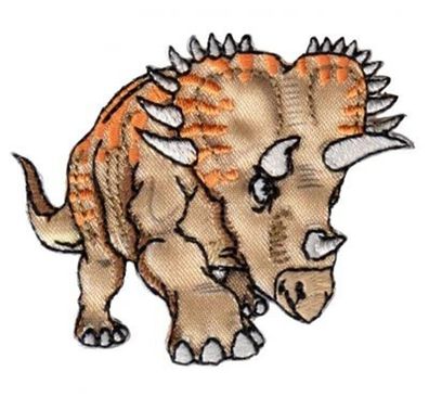 Kleiber LM-9690 Triceratops Dino Bügelbild, Patch, ca. 6 x 5 cm Applikation