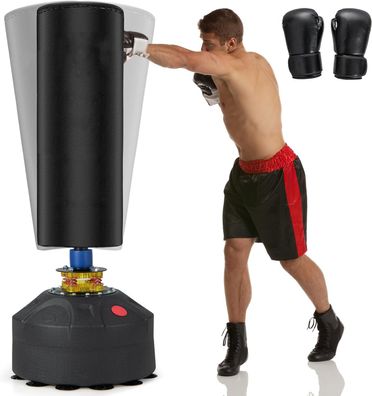 Freistehender Boxsack, 173cm Standboxsack mit Boxhandschuhen & Saugfuß, Kickboxsack