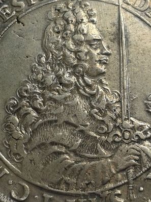 Reichstaler 1697 Sachsen Dresden August der Starke Friedrich August I. 29,03g Silber