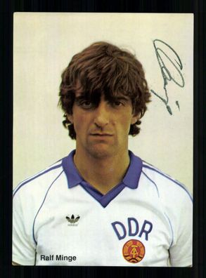 Ralf Minge DDR Nationalspieler Autogrammkarte 1984 Original Sign. + A 234716
