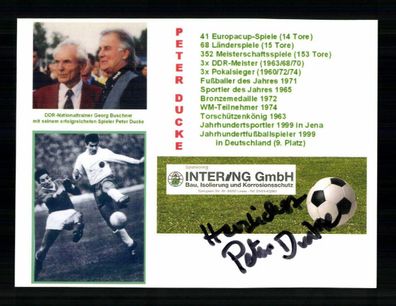 Peter Ducke DDR Nationalspieler WM 1974 Original Signiert + A 234720