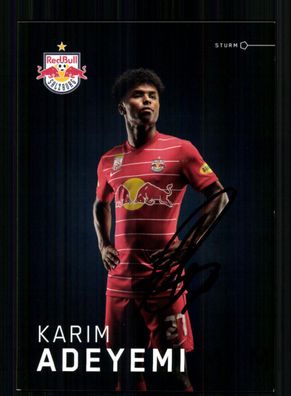 Karim Adeyemi Autogrammkarte RB Salzburg 2021-22 Original Signiert + A 234801