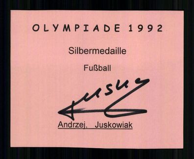 Andrzej Juskowiak Nationalspieler Polen Olympia 1992 Original Signiert + A 234820