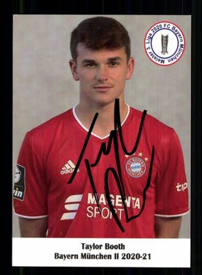 Taylor Booth Autogrammkarte Bayern München Amateure 2020-21 Original Signiert