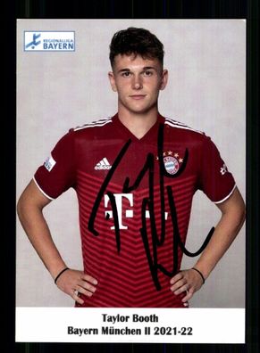 Taylor Booth Autogrammkarte Bayern München Amateure 2021-22 Original Signiert