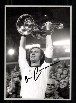 Franz Beckenbauer Autogrammkarte Bayern München Europapokalsieger 1974 Orig Sign