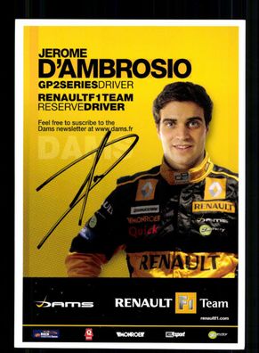 Jerome D. Ambrosio Formel 1 2011-2012 Original Signiert + A 234159