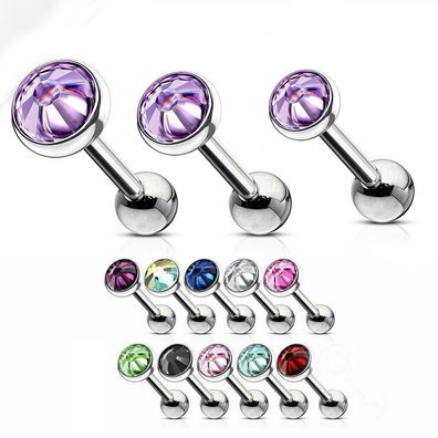 Tragus Ohrstecker Helix Cartilage Ohr Piercing Barbell Stab Zirkonia Kristall CZ