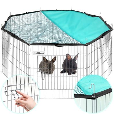 Freilaufgehege Auslauf Freigehege Kleintier Kaninchen Nager Stall Netz Welpen