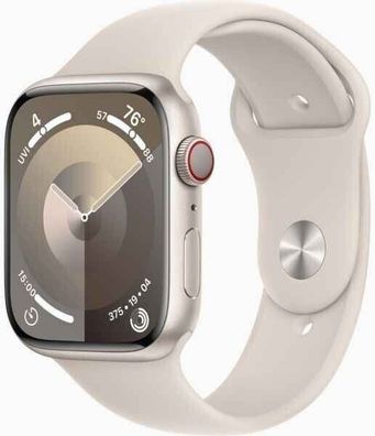 Apple Watch Series 9 4G 45mm Aluminium Polarstern Sportarmband Polarstern S/ M