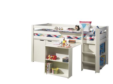 Spielbett Pino Set Kiefer und MDF Weiß