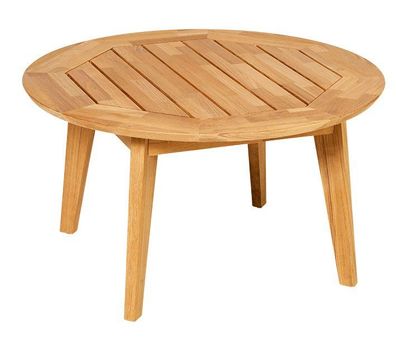 Diana Mosaic Kaffeetisch Rund Durchmesser 80 cm aus Teakholz Natur
