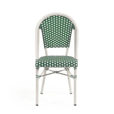 Outdoor Bistro-Stuhl Marilyn 45 x 88 x 59 Rattan Grün, Weiß