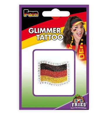 Deutschland Glimmer Tattoo Fan Fahne