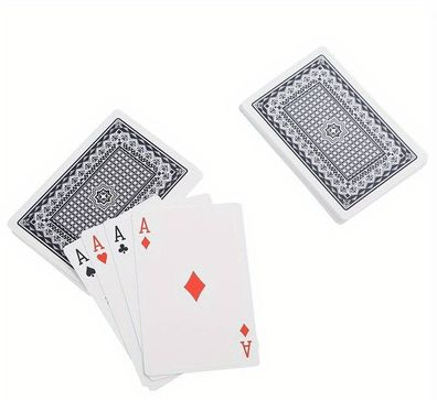 Professionelle Poker Romme Spielkarten Plastik beschichtet 52 Karten + Joker Blau