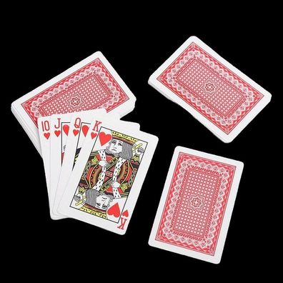 Professionelle Poker Romme Spielkarten Plastik beschichtet 52 Karten + Joker Rot